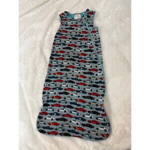 Posh Peanut Bamboo Sleep Bag Zip Around Sack “Miles” Blue Toy Car Print Boys